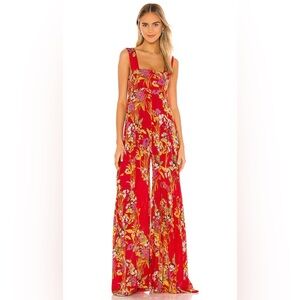 Free People ONE Red Aloha Jumpsuit Size Medium